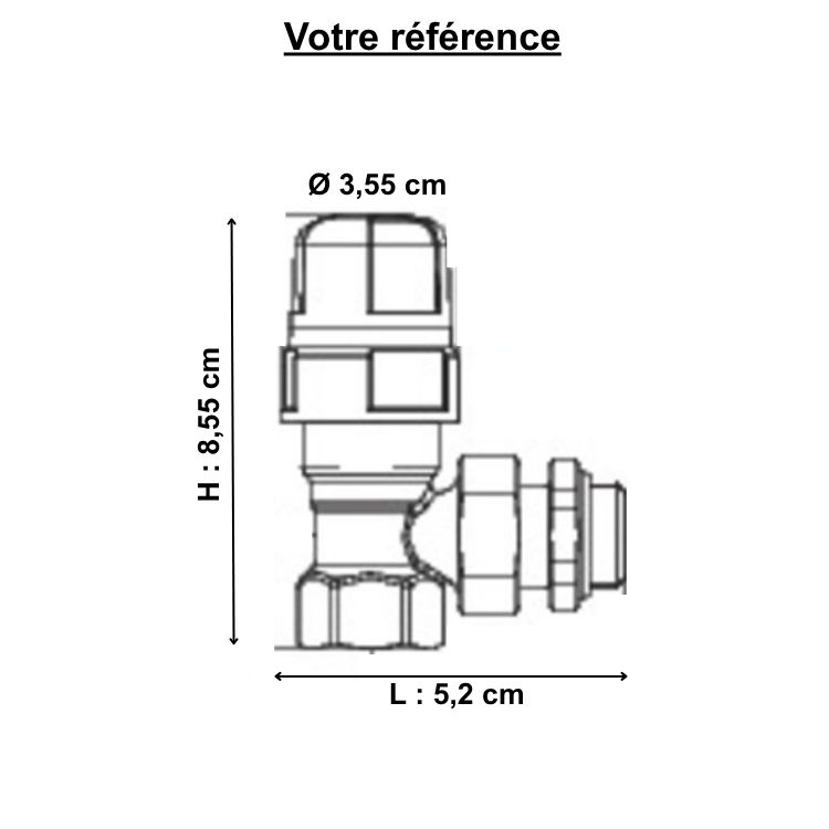 Corps équerre thermostatique F1/2'' P-PRO