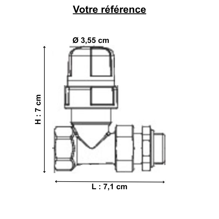 Corps thermostatique droit 3/8'' (12/17)