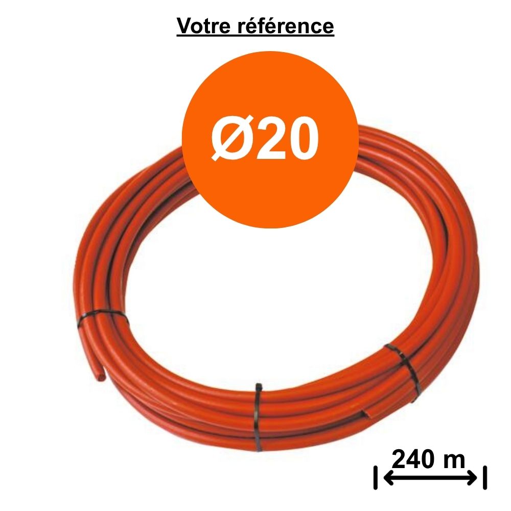 Tube PER nu rouge Ø20 - longueur 240 m - Somatherm