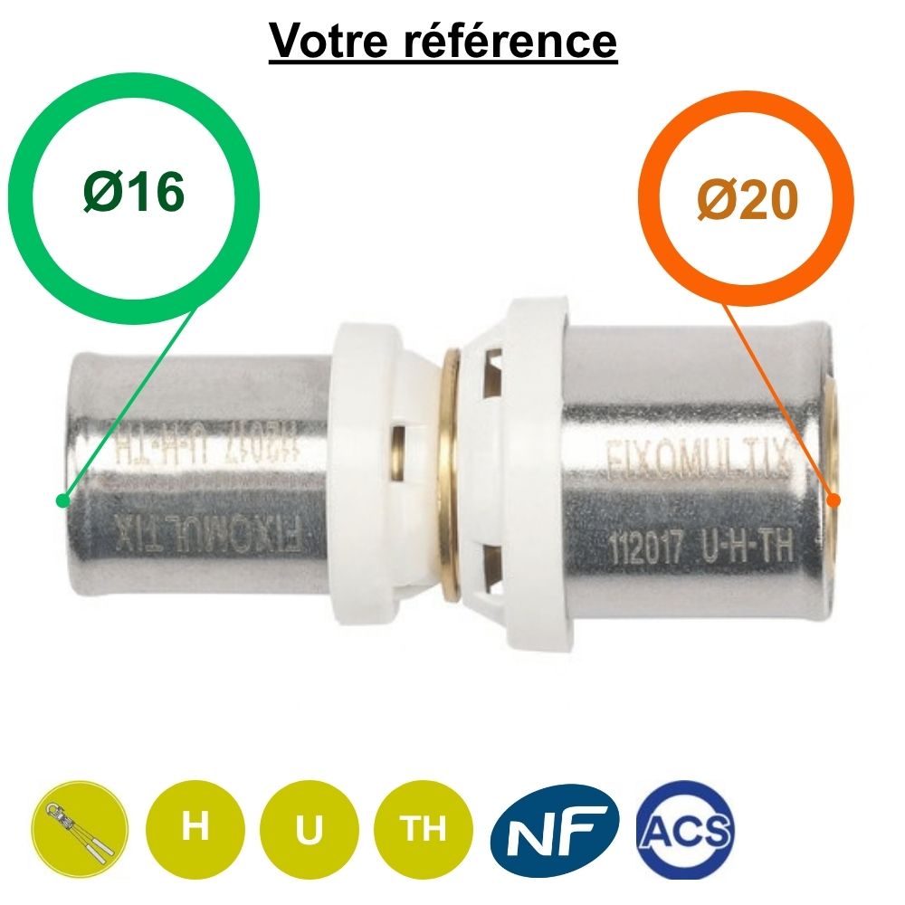 Manchon réduit multicouche à sertir Ø20-Ø16 - Somatherm