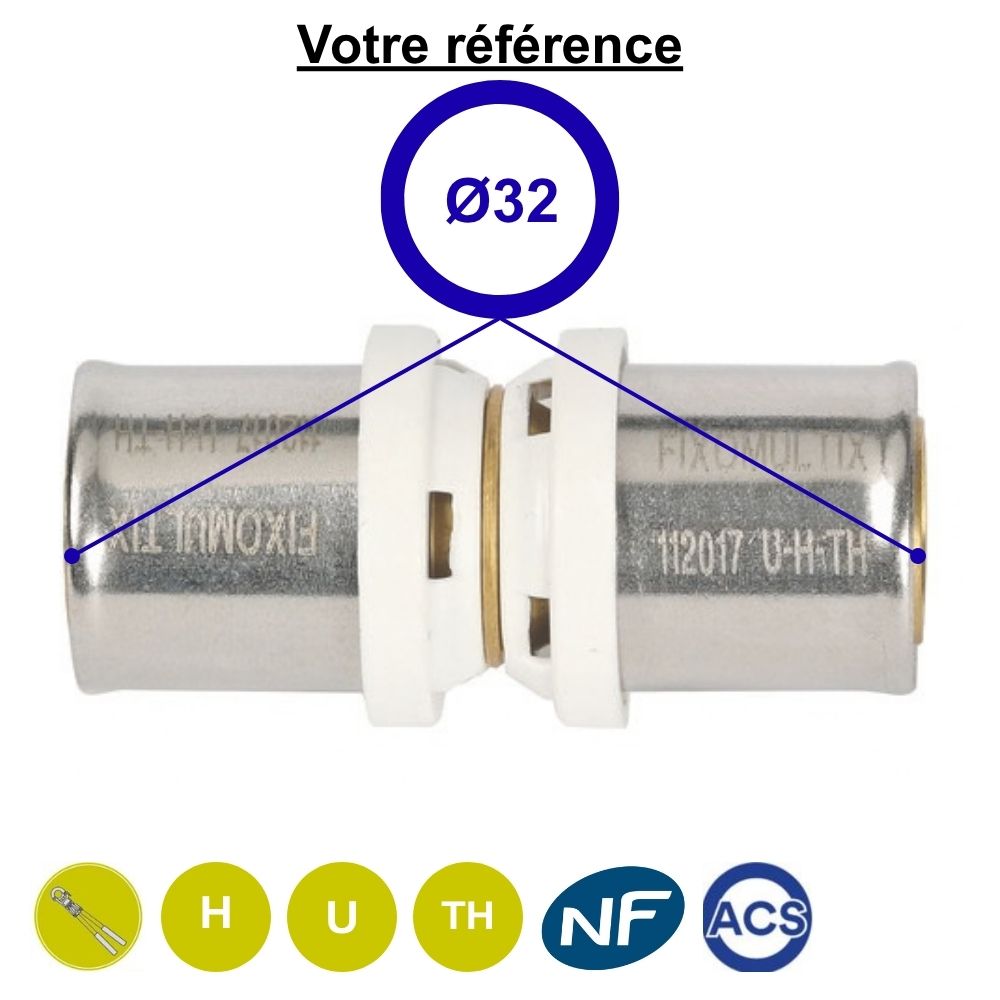 Manchon égal multicouche à sertir Ø32 - Somatherm