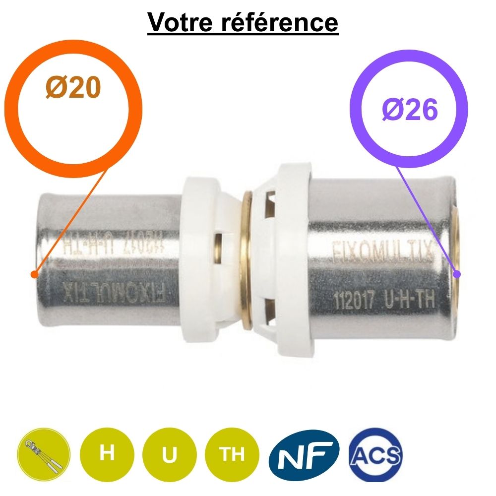 Manchon réduit multicouche à sertir Ø26-Ø20 - Somatherm