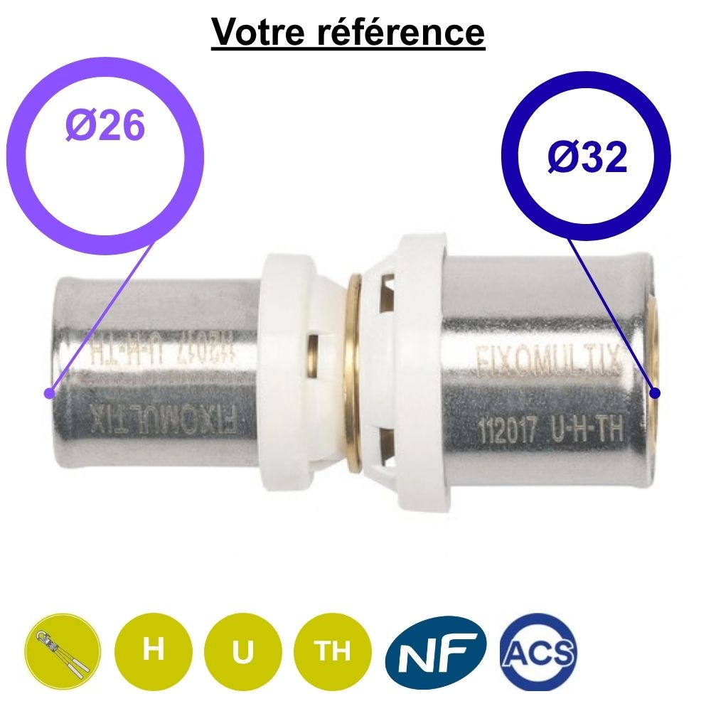 Manchon réduit multicouche à sertir Ø32-Ø26 - Somatherm