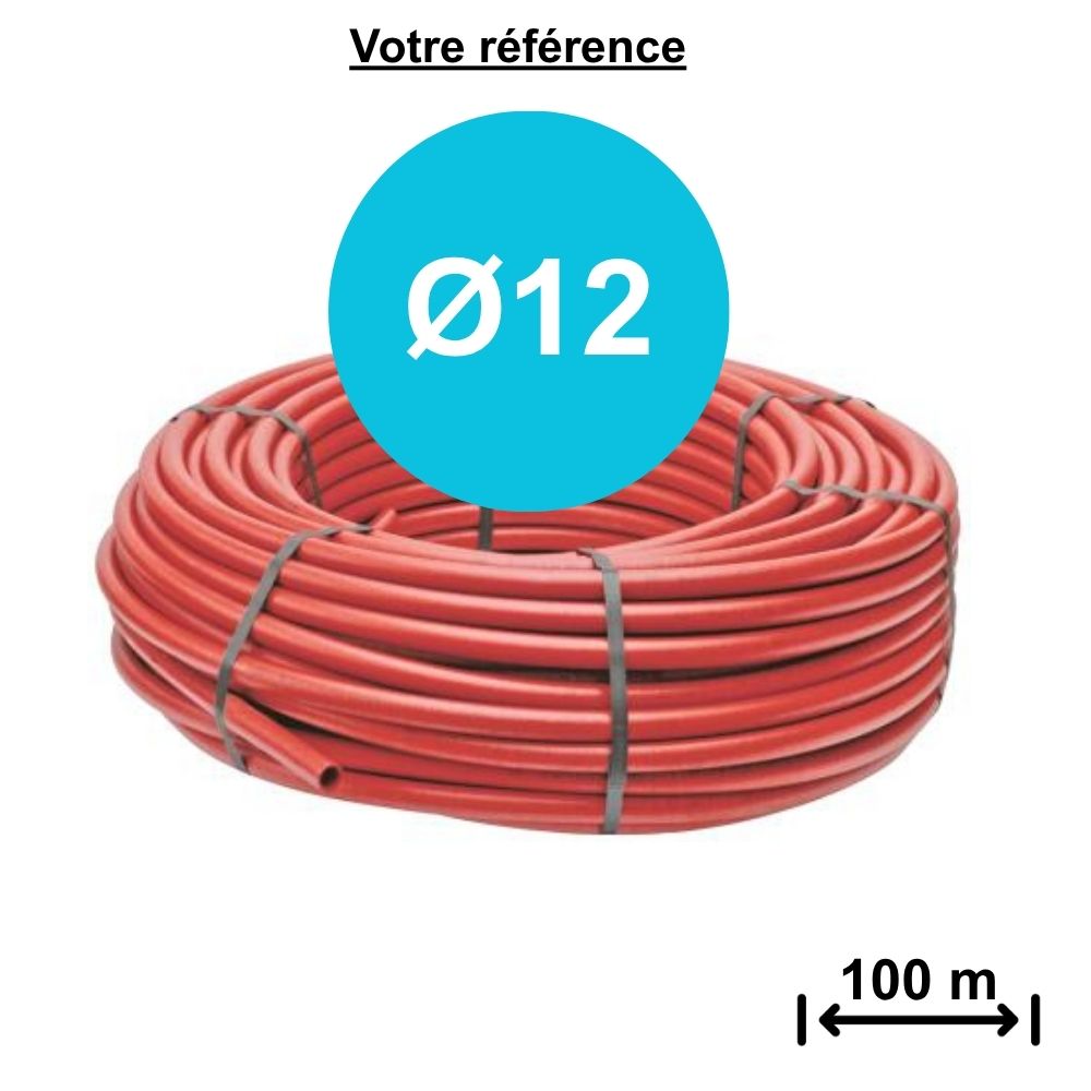 Tube PER BAO nu rouge Ø12 - longueur 100m - Somatherm