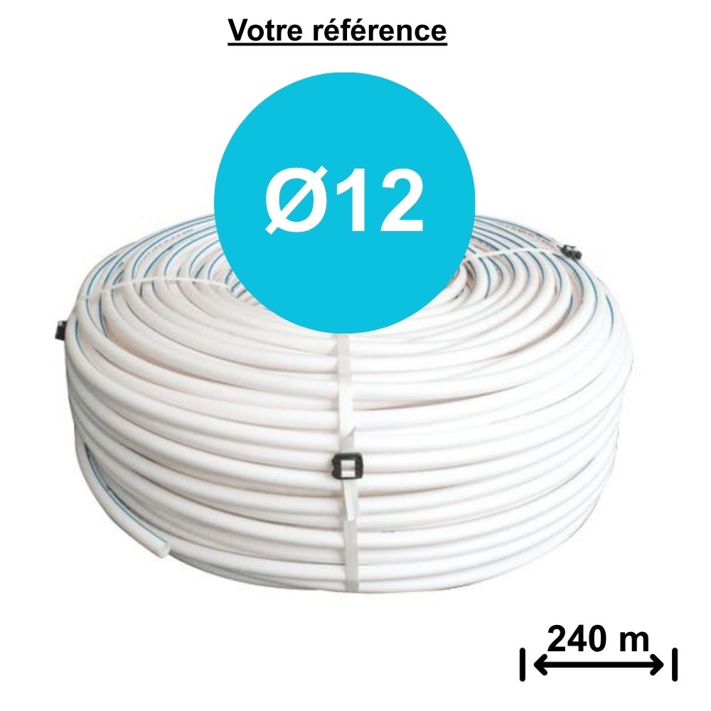 Tube PER BAO nu blanc avec liseret bleu Ø12 - longueur 240m - Somatherm