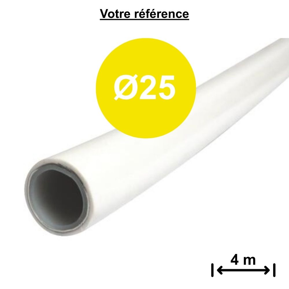 Tube multicouche nu en barres Ø25 - 20 barres de 4 m - Somatherm