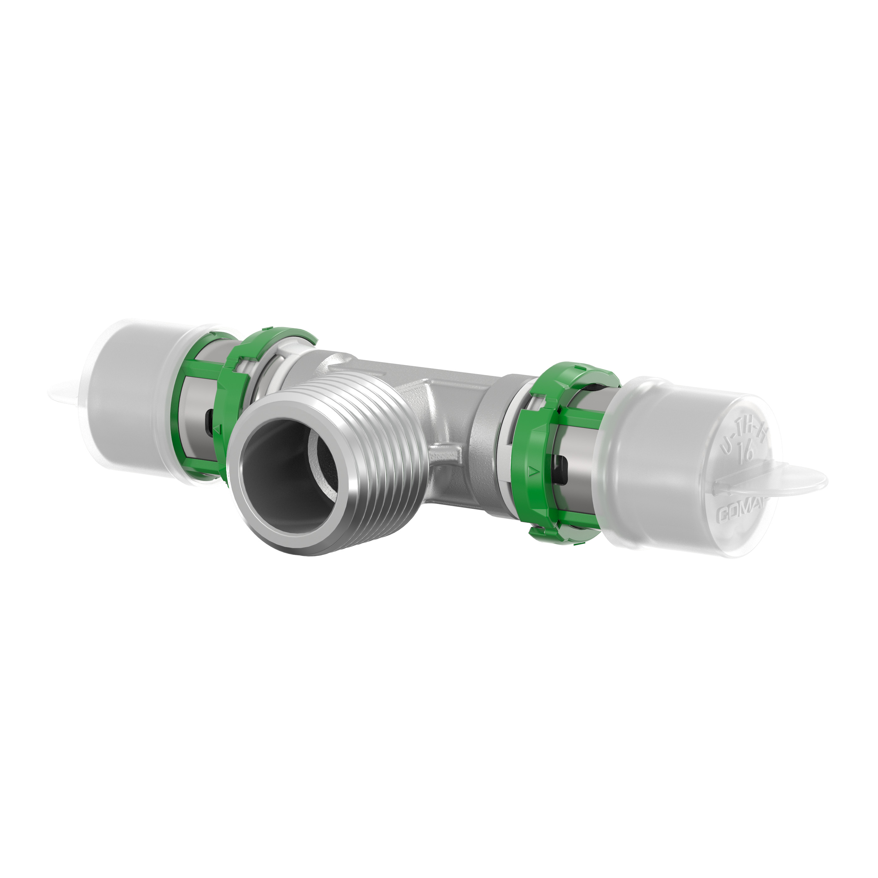 Té multicouche à sertir Ø16 - centre mâle 1/2'' (15/21) - Comap