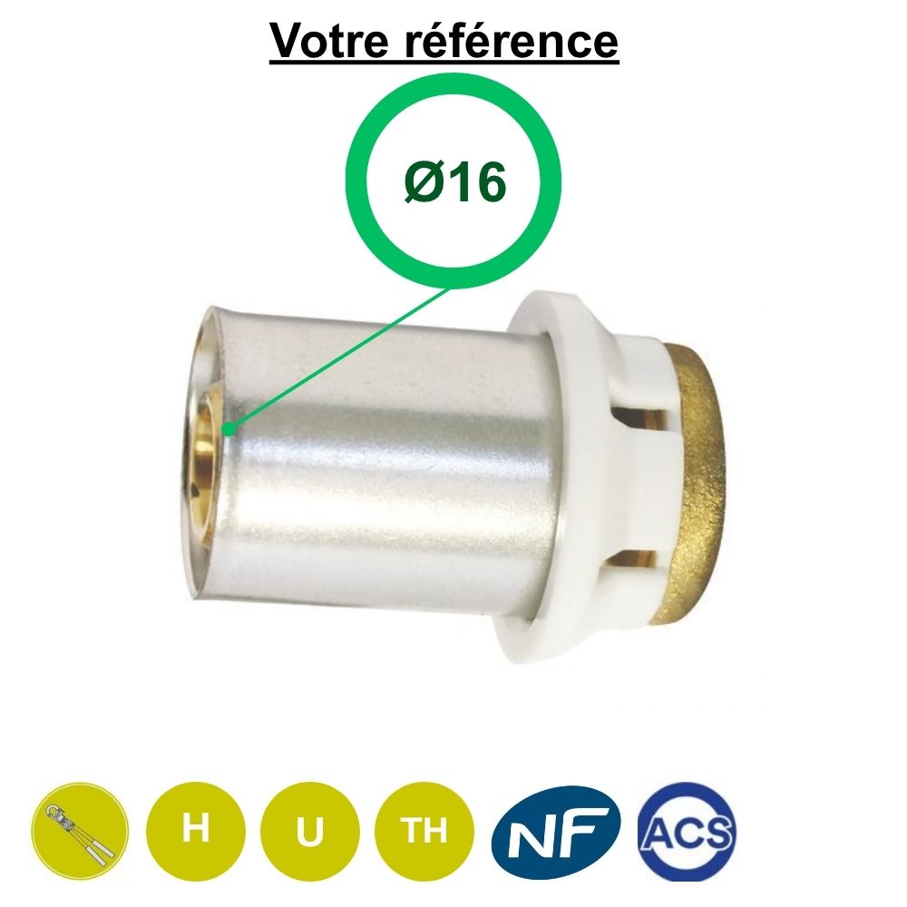 Bouchon à sertir multicouche Ø16 - Somatherm