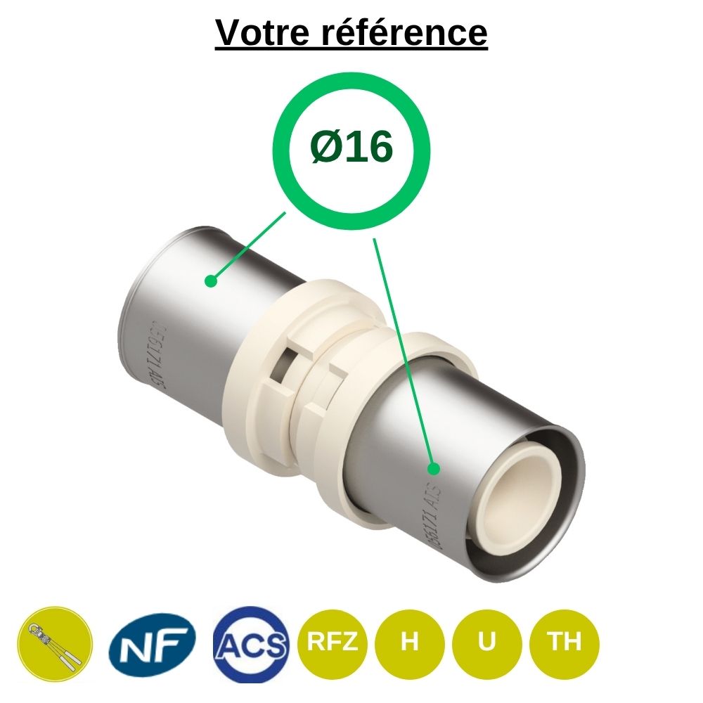 Manchon égal multicouche à sertir Ø16 - Fixomultix