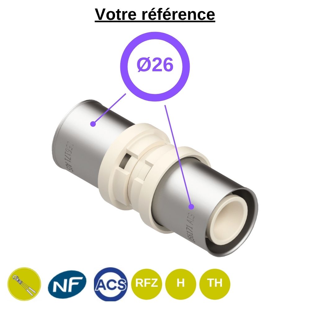 Manchon égal multicouche à sertir Ø26 - Fixomultix