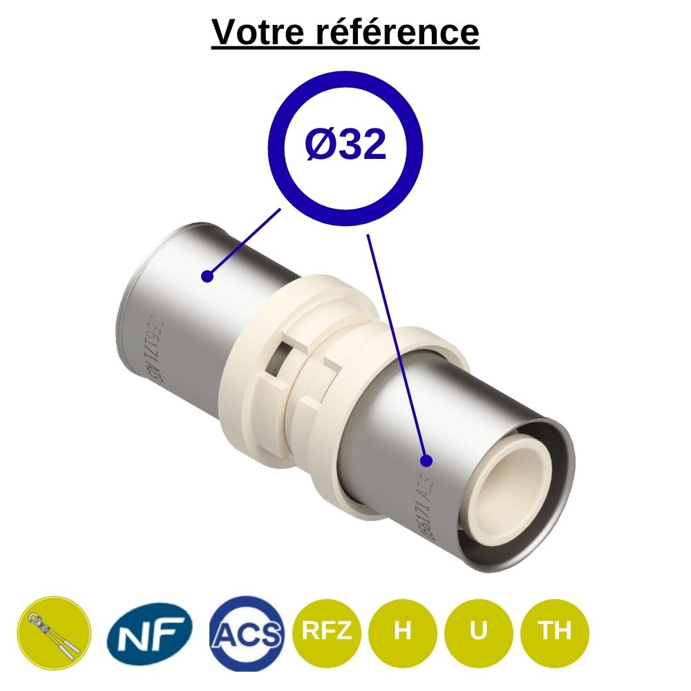 Manchon égal multicouche à sertir Ø32 - Fixomultix