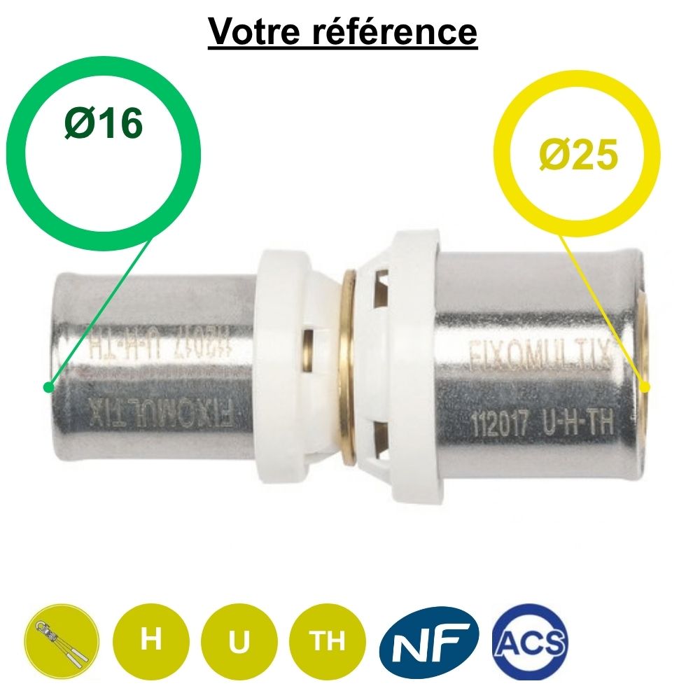 Manchon réduit multicouche à sertir Ø25-Ø16 - Somatherm