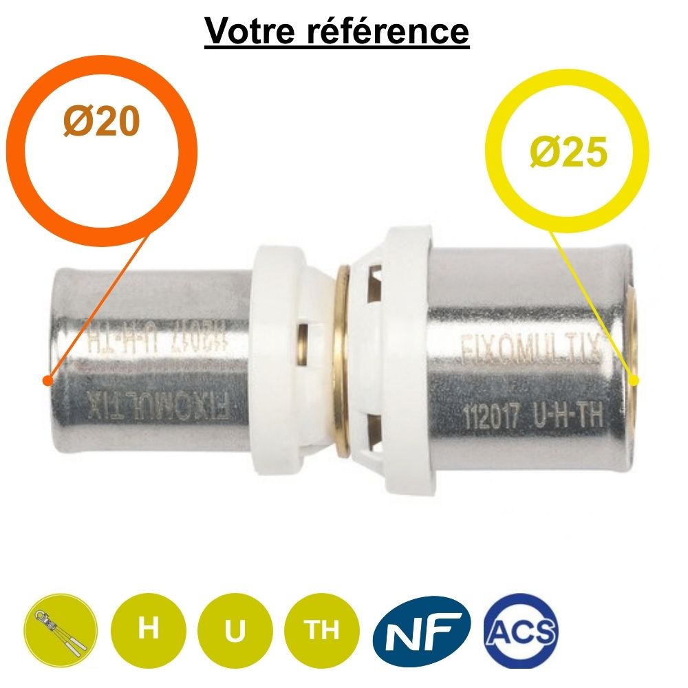 Manchon réduit multicouche à sertir Ø25-Ø20 - Somatherm