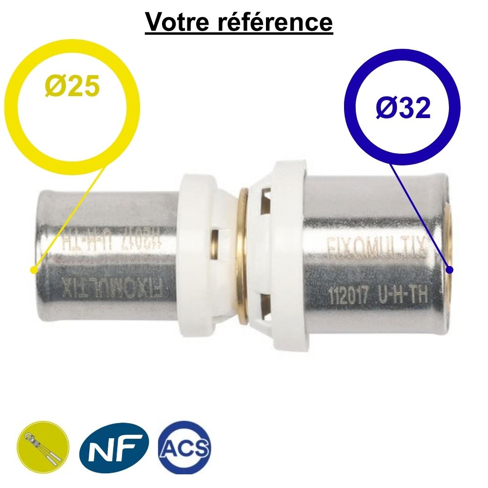 Manchon réduit multicouche à sertir Ø32-Ø25 - Somatherm