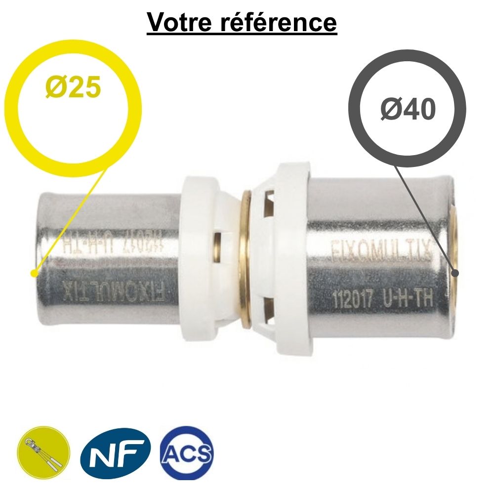 Manchon réduit multicouche à sertir Ø40-Ø25 - Somatherm