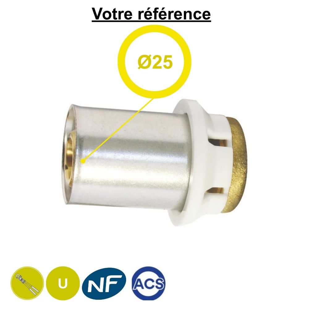 Bouchon à sertir multicouche Ø25 - Somatherm