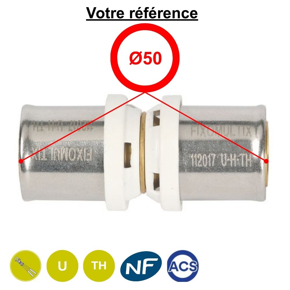 Manchon égal multicouche à sertir Ø50 - Somatherm