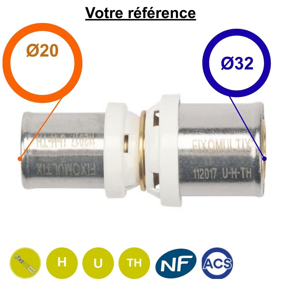 Manchon réduit multicouche à sertir Ø32-Ø20 - Somatherm
