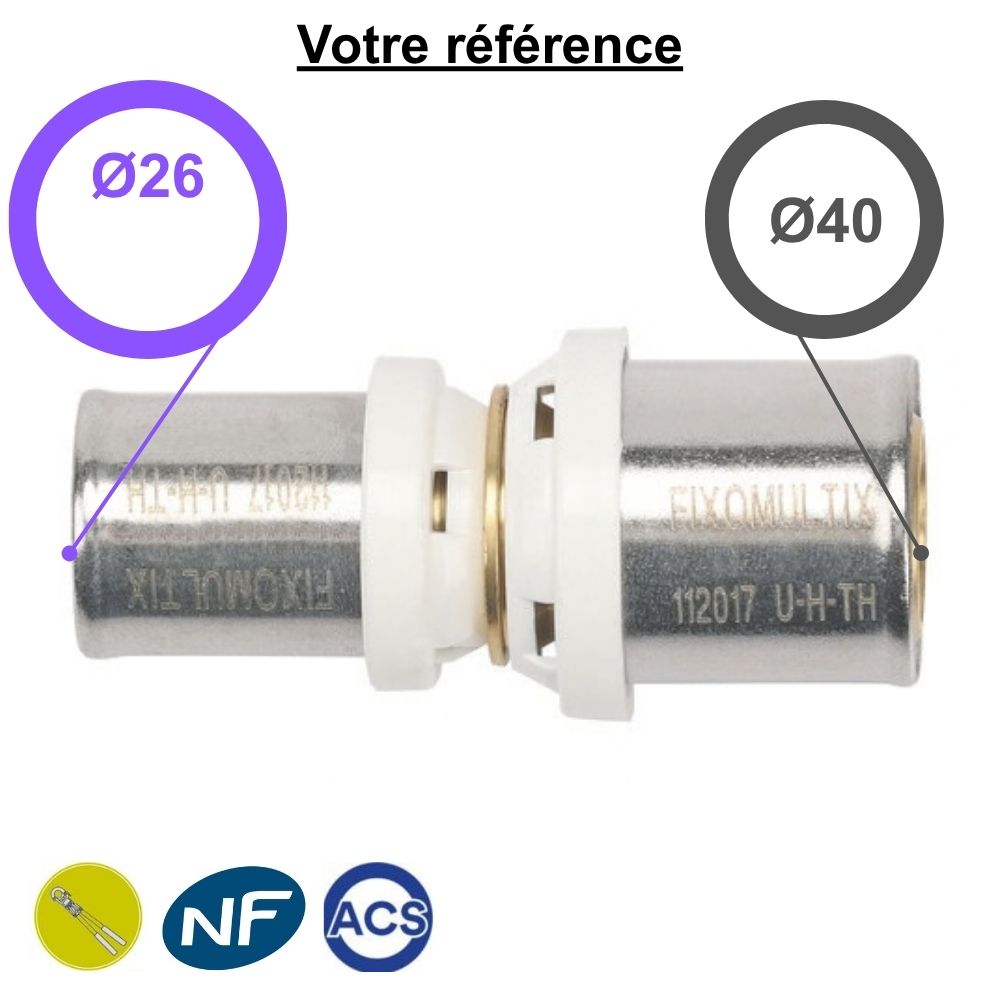 Manchon réduit multicouche à sertir Ø40-Ø26 - Somatherm
