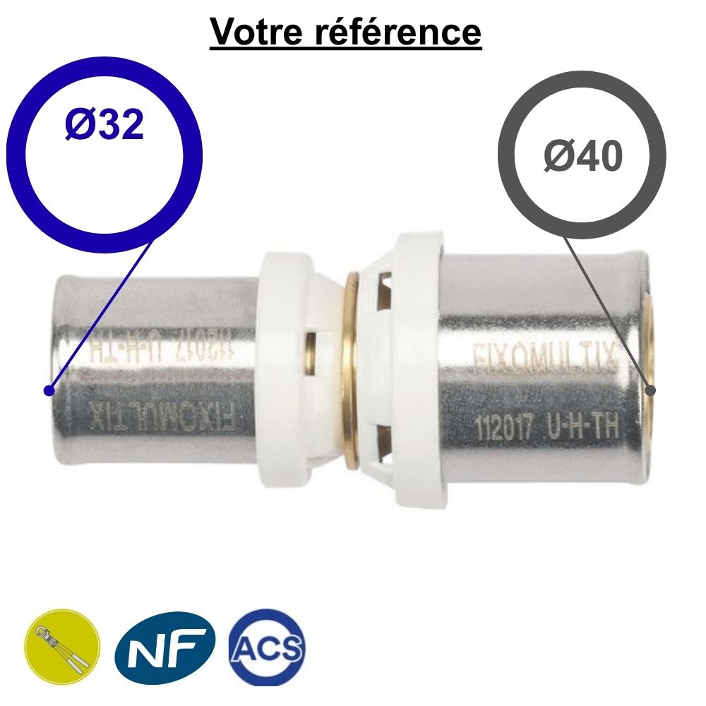Manchon réduit multicouche à sertir Ø40-Ø32 - Somatherm