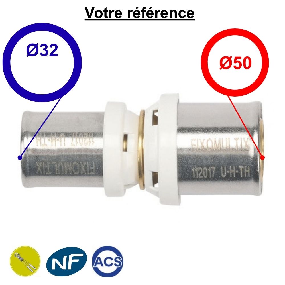 Manchon réduit multicouche à sertir Ø50-Ø32 - Somatherm