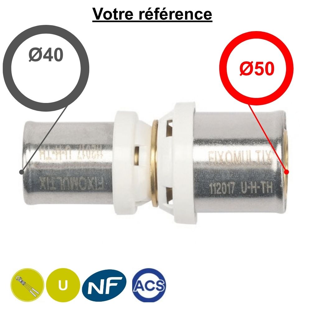 Manchon réduit multicouche à sertir Ø50-Ø40 - Somatherm