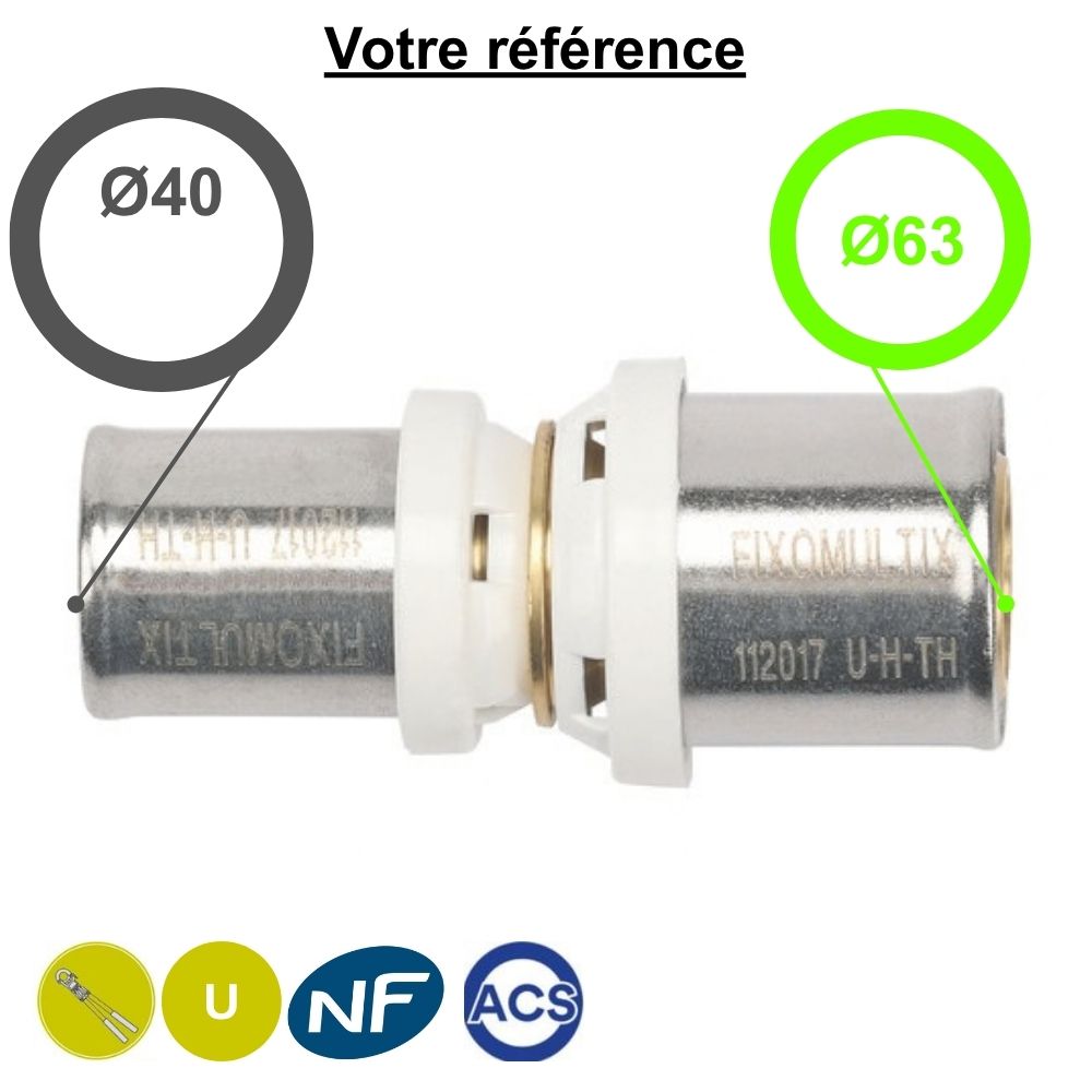 Manchon réduit multicouche à sertir Ø63-Ø40 - Somatherm