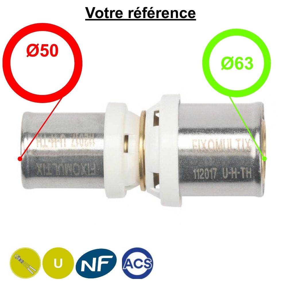 Manchon réduit multicouche à sertir Ø63-Ø50 - Somatherm