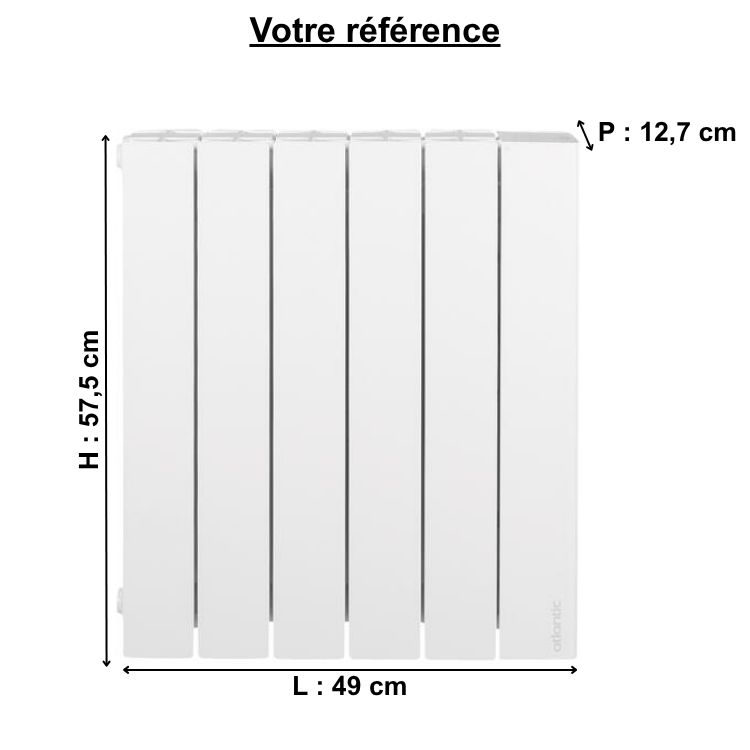 Radiateur électrique horizontal à chaleur douce 750W, blanc - Accessio, Atlantic
