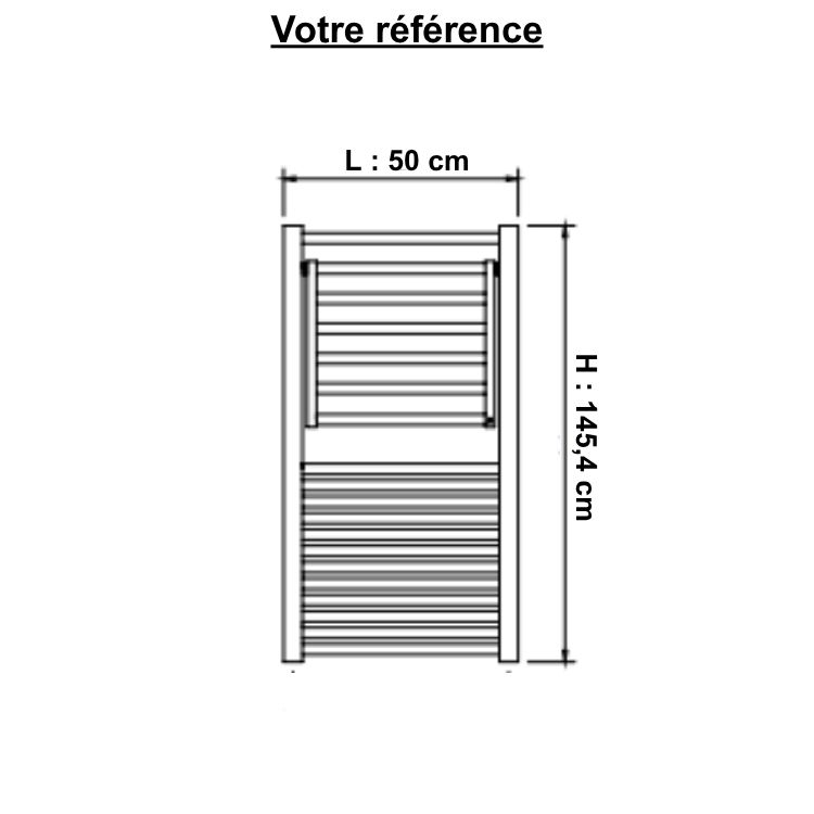Sèche-serviettes à eau chaude 680W, H:145,4 x l:50 cm, blanc - Dinamic, Deltacalor
