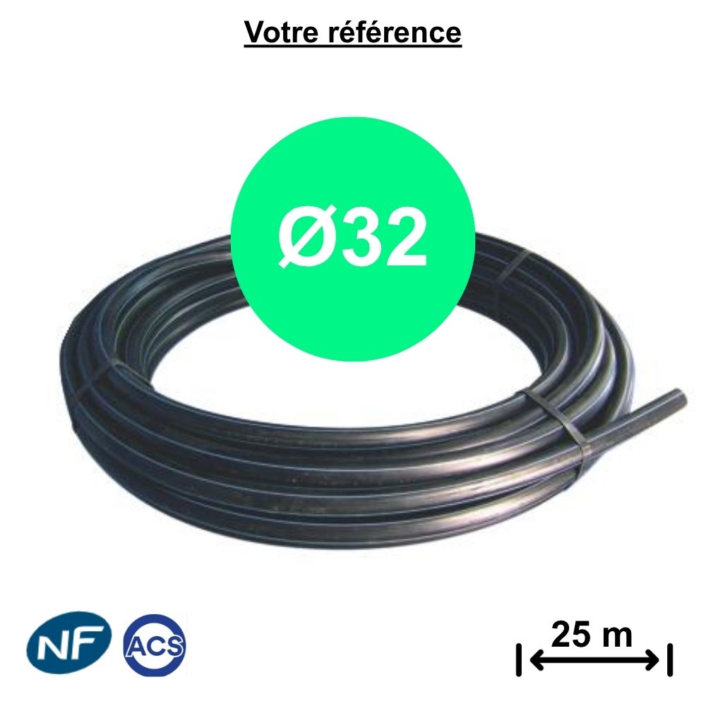 Tube polyéthylène alimentaire Ø32 - longueur 25 m