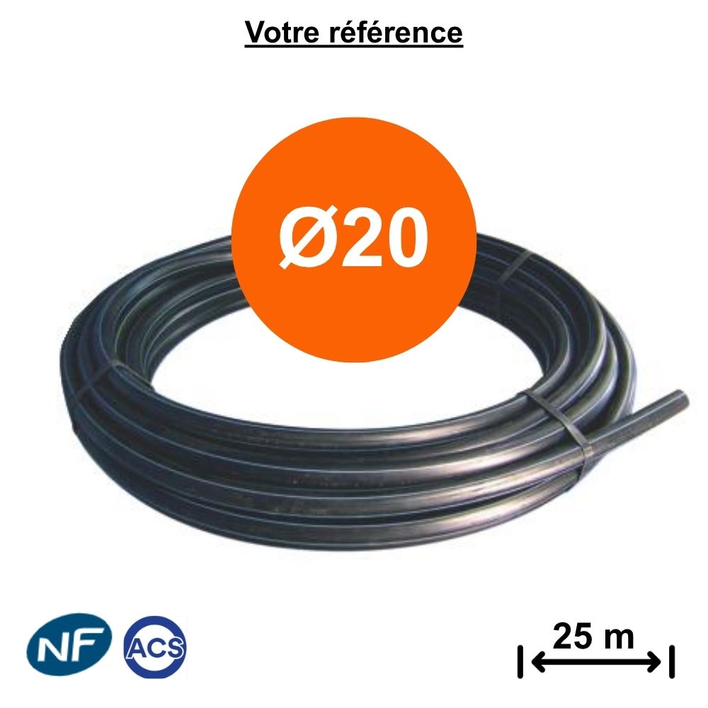 Tube polyéthylène alimentaire Ø20 - longueur 25 m