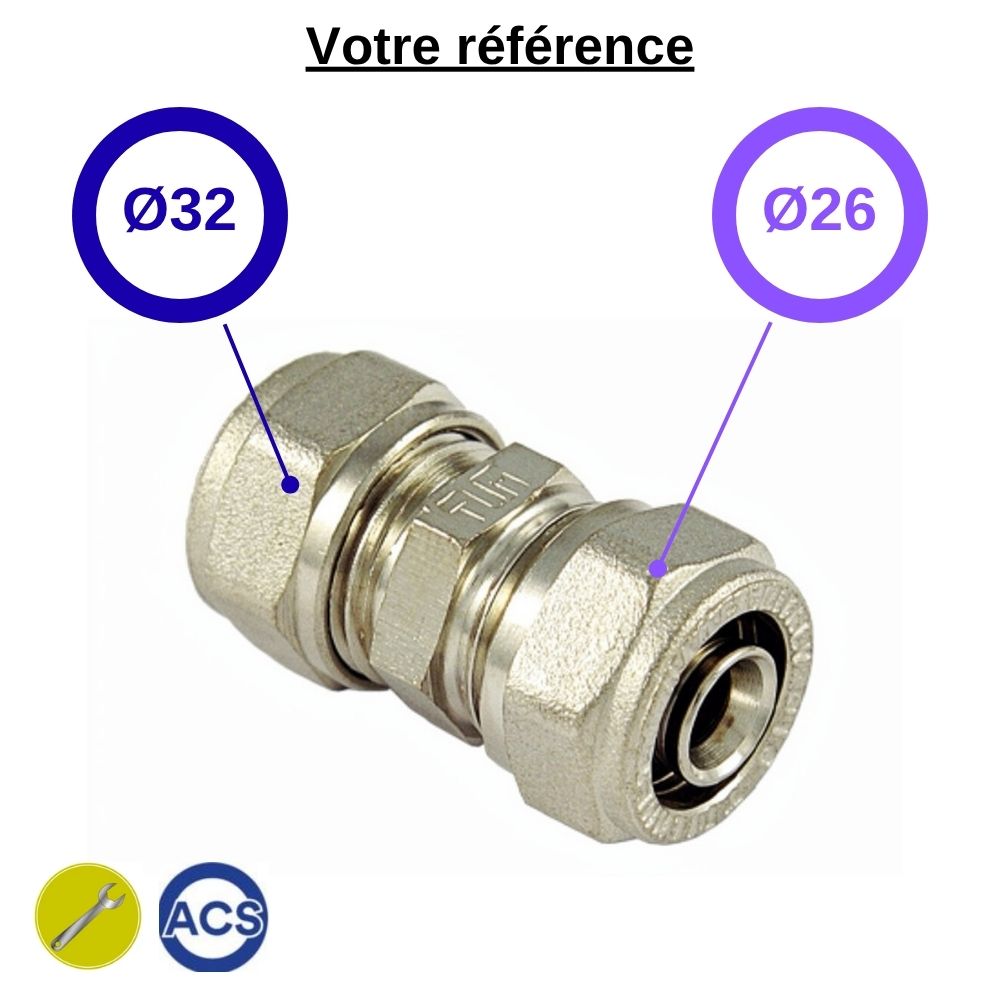 Manchon réduit multicouche à compression Ø32-Ø26 - Tiemme