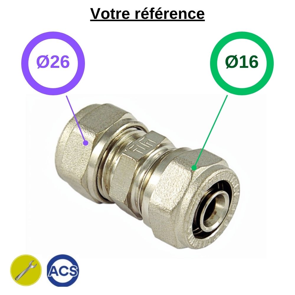 Manchon réduit multicouche à compression Ø26-Ø16 - Tiemme