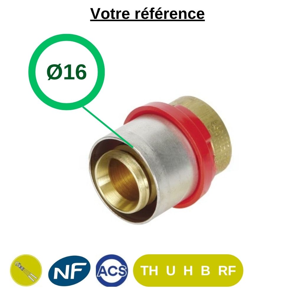 Bouchon à sertir multicouche Ø16 - Tiemme