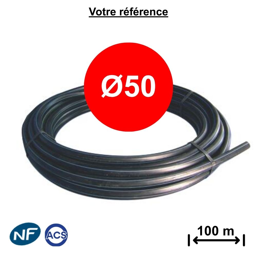 Tube polyéthylène alimentaire Ø50 - longueur 100 m